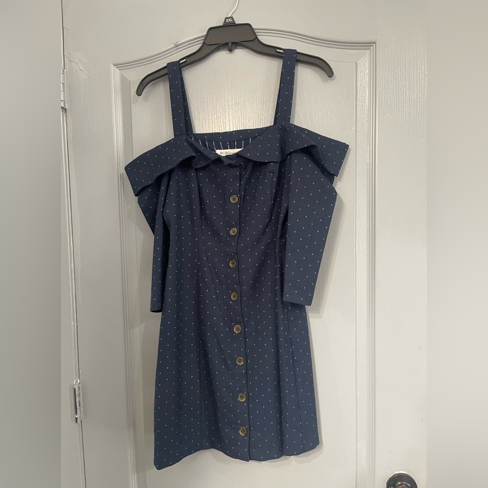 BCBGeneration Navy Polka Dot Dress size 4